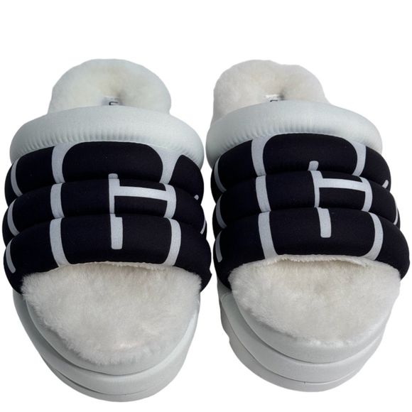 Ugg Maxi Slide Logo Platform In White Women's Size 8 NWT NO Box - Picture 6 of 16